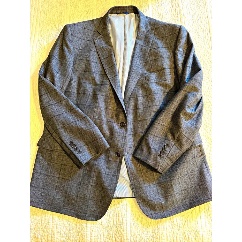 Brooks Brothers Explorer 50R Gray Plaid Wool Blend Sport Coat Regent Fit